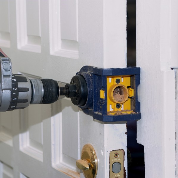 All City Locksmith technician rekeying a residential door lock in Las Vegas NV